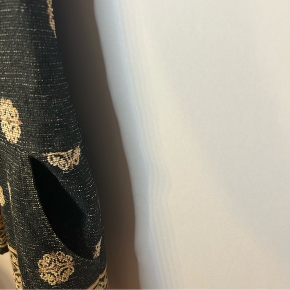 Free People Black and Tan Tapestry Sleeveless Fit and Flare Mini Dress, Size 0 - Picture 4 of 8